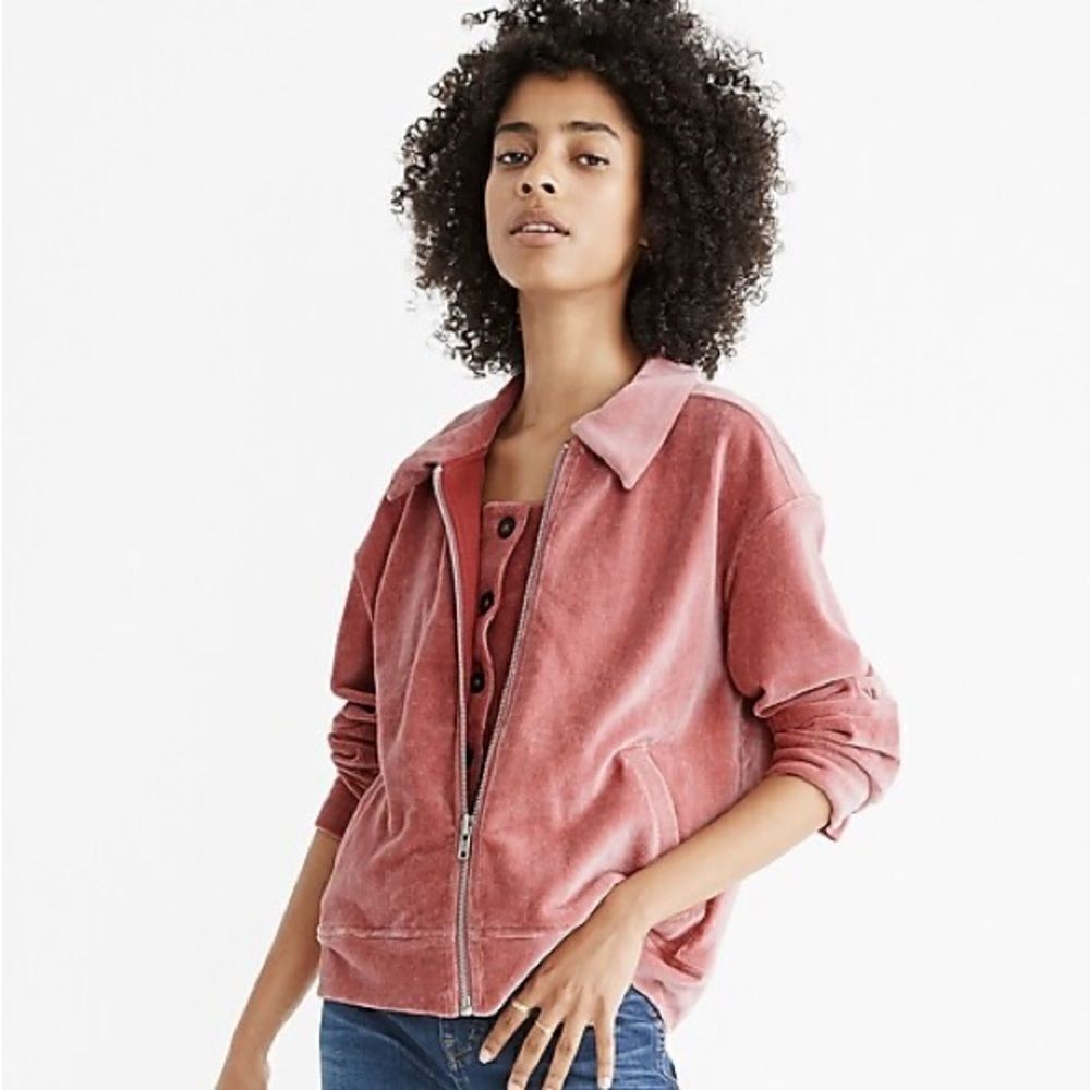 Madewell Texture & Thread Velour Corduroy Bomber Jacket